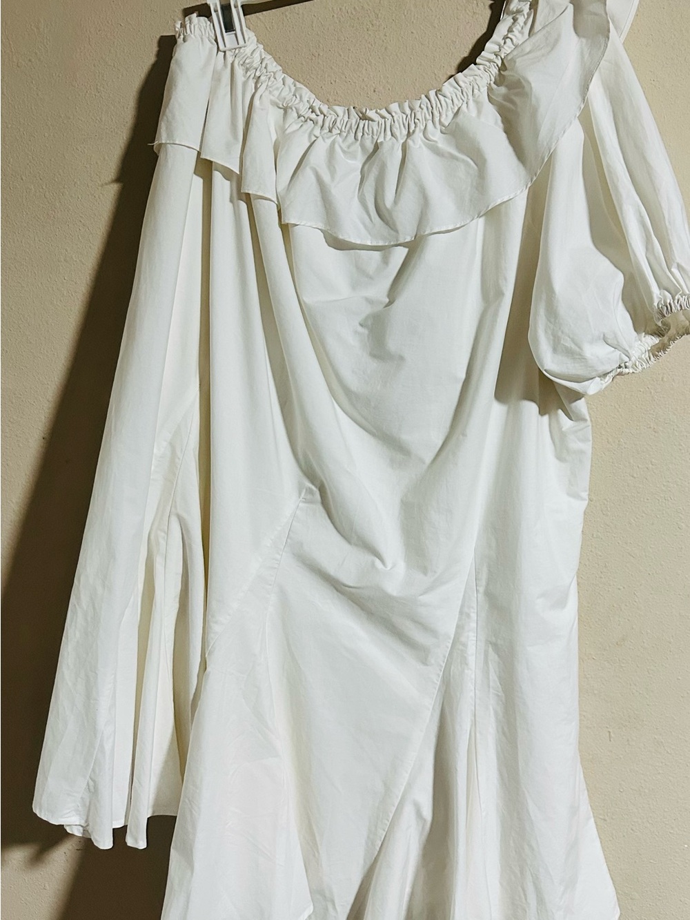RHODE x Target Ivory Off-Shoulder A-Line Skirt with Ruffle Waist
